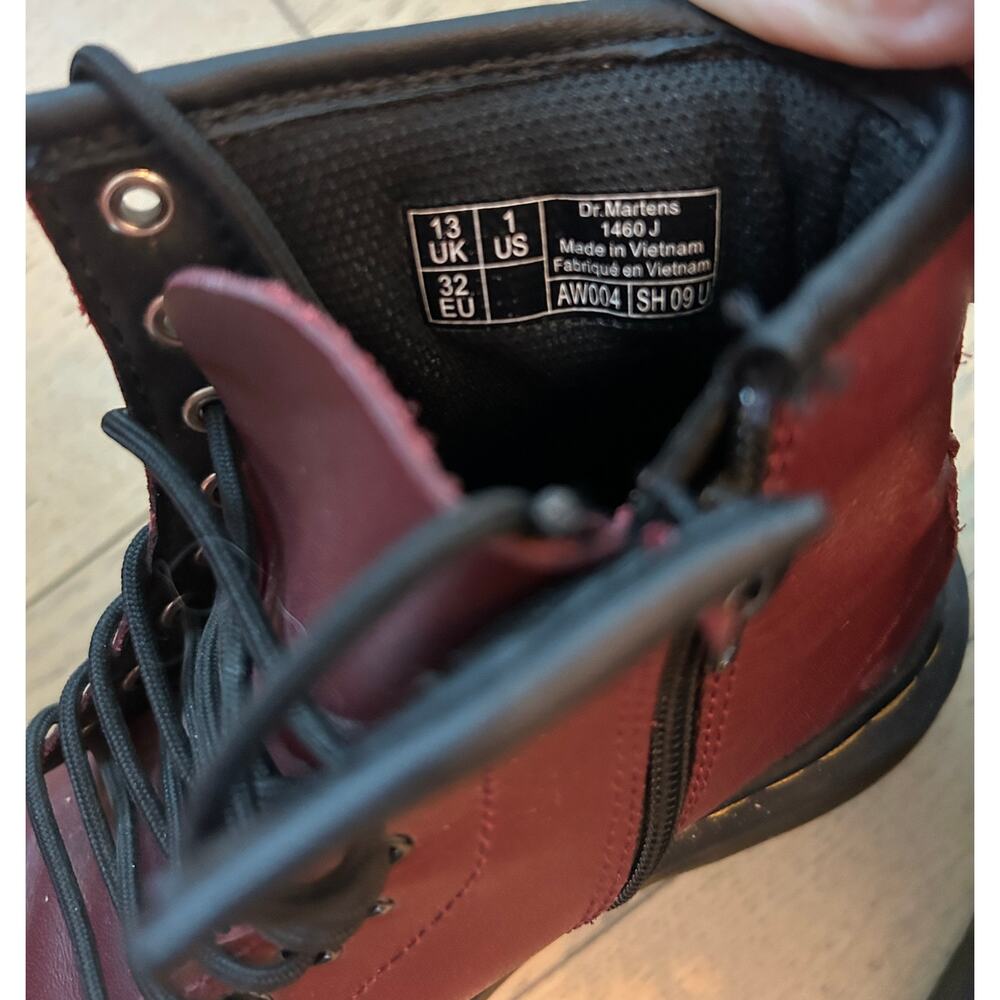 Dr. Martens | Youth 1460 J Cherry Red Boot | Unisex | Girls | Boys | Size 1 US - Picture 5 of 6